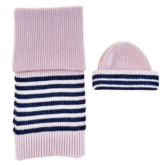 Boden Chunky Pink Matching Knit Winter Hat & Scarf. One Size. OS. NWOT. - Picture 1 of 8